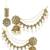 Antique gold plated kundan bahubali jhumka earrings set