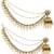 Antique gold plated traditional kundan bahubali jhumka earrings