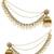 Antique gold plated traditional kundan bahubali jhumka earrings