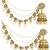 Antique gold plated kundan bahubali jhumka earrings