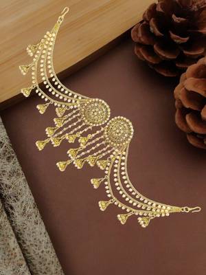 Gold plated multi layered bahubali jhumka earrings 1