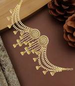 Gold plated multi layered bahubali jhumka earrings