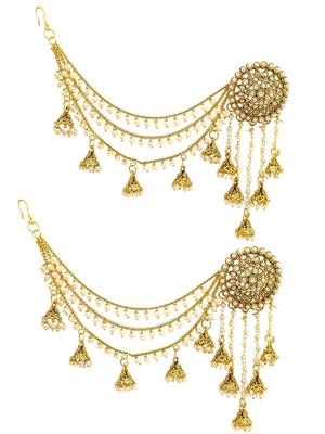 Gold plated multi layered bahubali jhumka earrings 2