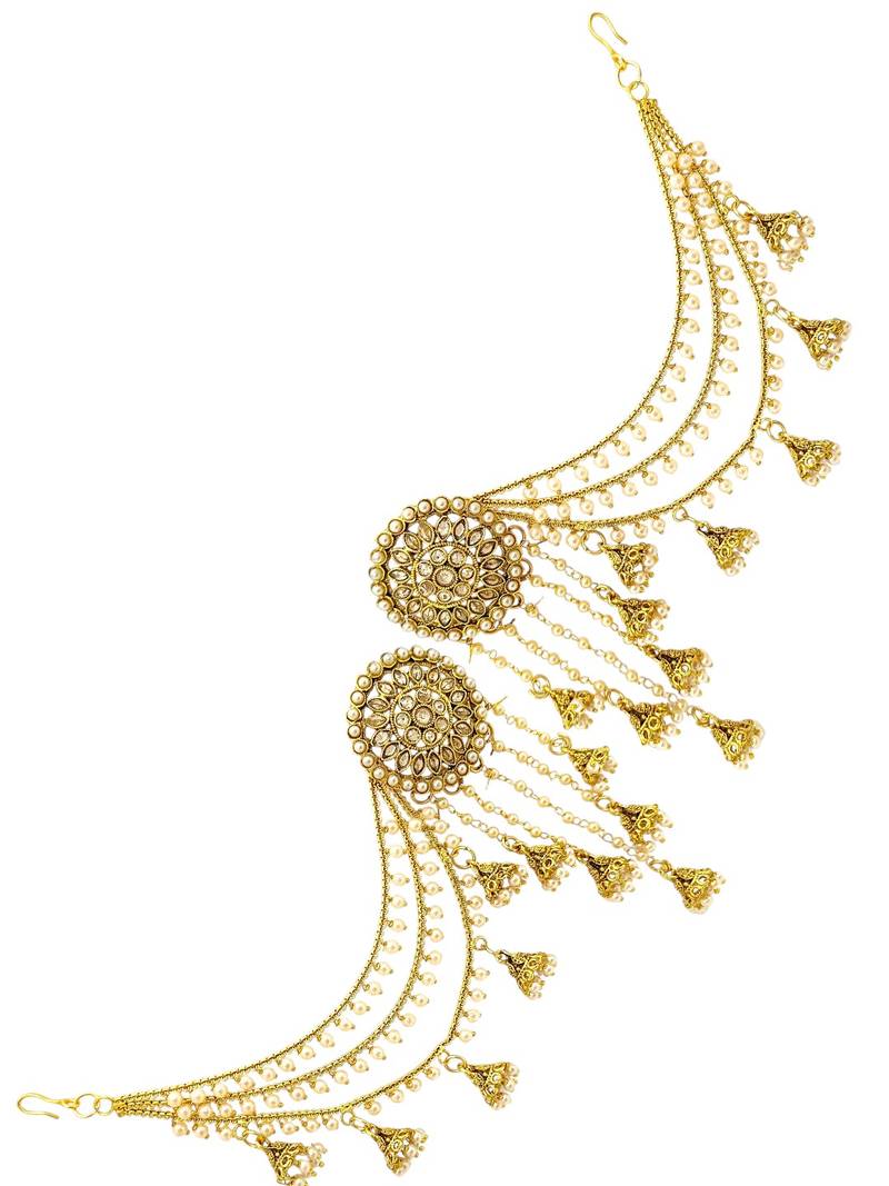 Gold plated multi layered bahubali jhumka earrings