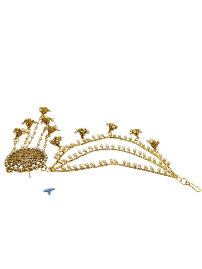 Gold plated multi layered bahubali jhumka earrings