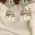 Antique gold plated kundan dome jhumka earrings