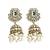 Antique gold plated kundan dome jhumka earrings
