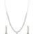 Silver plated american diamond teardrop necklace set