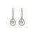 Silver plated american diamond teardrop necklace set