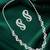 Silver plated american diamond infinity link necklace set