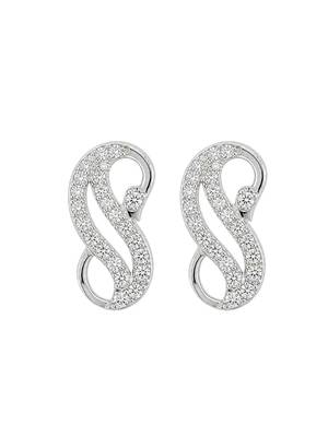 Silver plated american diamond infinity link necklace set 4