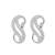 Silver plated american diamond infinity link necklace set