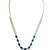 Silver plated elegance american diamond blue necklace set