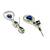 Silver plated elegance american diamond blue necklace set