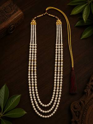 Gold plated layered groom mala necklace 1