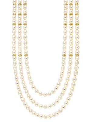 Gold plated layered groom mala necklace 3
