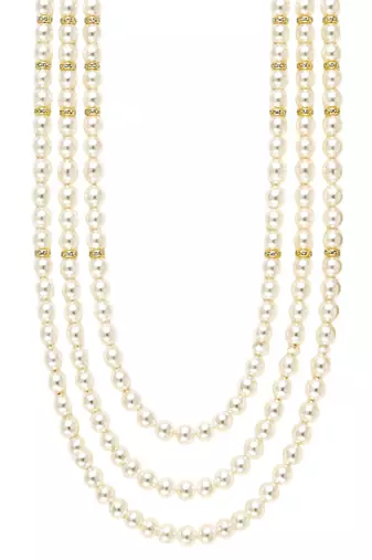 Gold plated layered groom mala necklace