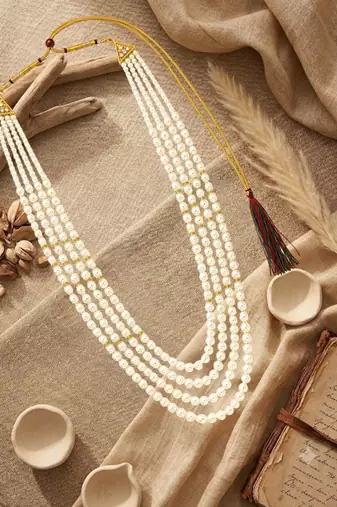 Gold plated layered groom mala necklace