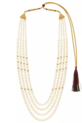 Gold plated layered groom mala necklace