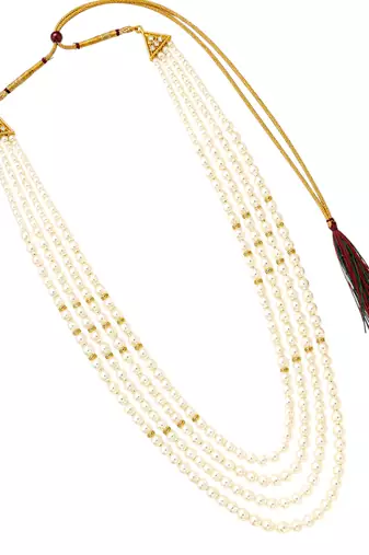 Gold plated layered groom mala necklace