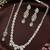 Silver plated pear shape ad necklace set