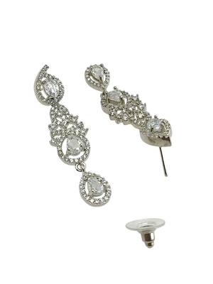 Silver plated pear shape ad necklace set 5