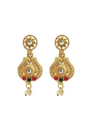 Gold plated kundan heritage necklace set 4