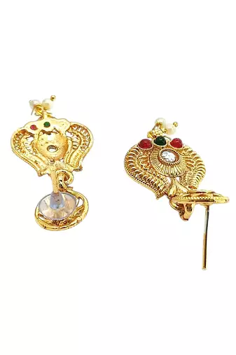 Gold plated kundan heritage necklace set