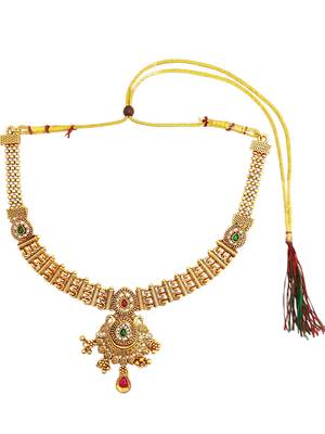 Gold plated filigree cz necklace set 3
