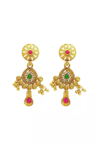 Gold plated filigree cz necklace set