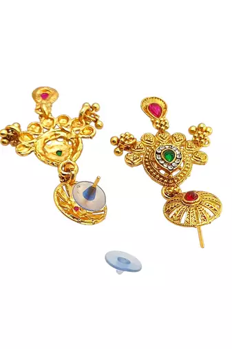 Gold plated filigree cz necklace set