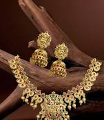Traditional gold plated temple necklace set