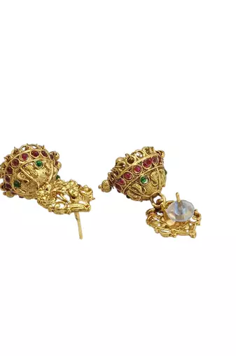 Traditional gold plated temple necklace set