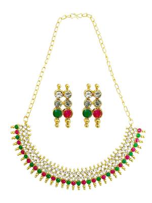 Multicolor classy gold plated necklace set 2