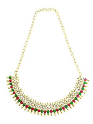 Multicolor classy gold plated necklace set 3