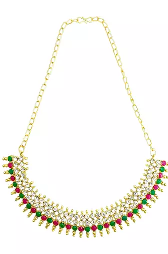 Multicolor classy gold plated necklace set