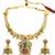 Gold plated rajwadi matte finish necklace set