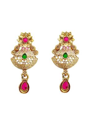 Gold plated kundan meenkari rajwadi necklace set 4