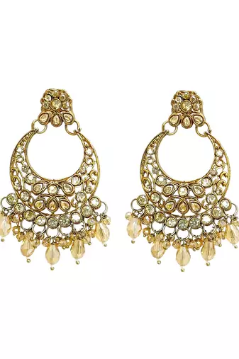 Antique gold plated champagne cz necklace set