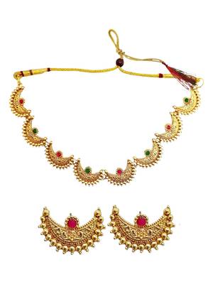 Gold plated chandrakor necklace set 2