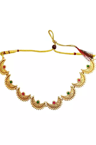 Gold plated chandrakor necklace set