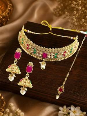Multicolor traditional choker set 1