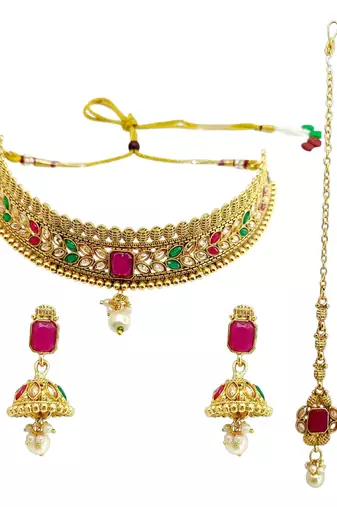 Multicolor traditional choker set