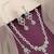 Silver plated american diamond leafy necklace set