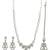 Silver plated american diamond leafy necklace set
