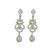 Silver plated american diamond leafy necklace set
