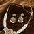 Mehandi gold plated cz multi stand necklace set