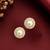 Gold plated cz halo design stud earrings
