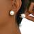 Silver plated cz halo design stud earrings