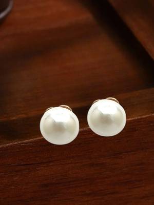 Gold plated beads stud earrings 1